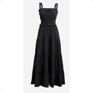 J.Crew Black Sevilla tiered dress